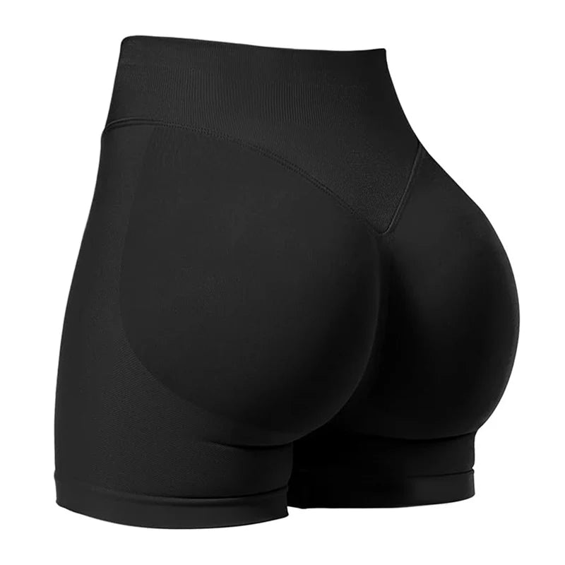 Gym Shorts Women Fitness Sports Biker Shorts 4.5" Low Ribbed Band Yoga Shorts Workout Scrunch Butt Seamless Leggings