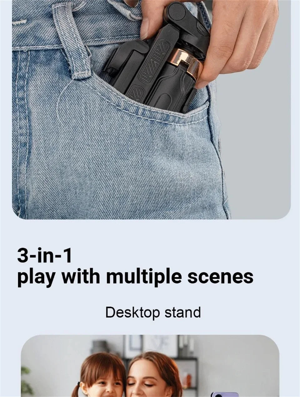 FANGTUOSI Mini Selfie Stick Portable Phone Holder Shooting Aid Versatile Integrated Design Bluetooth Remote For Live Broadcas.