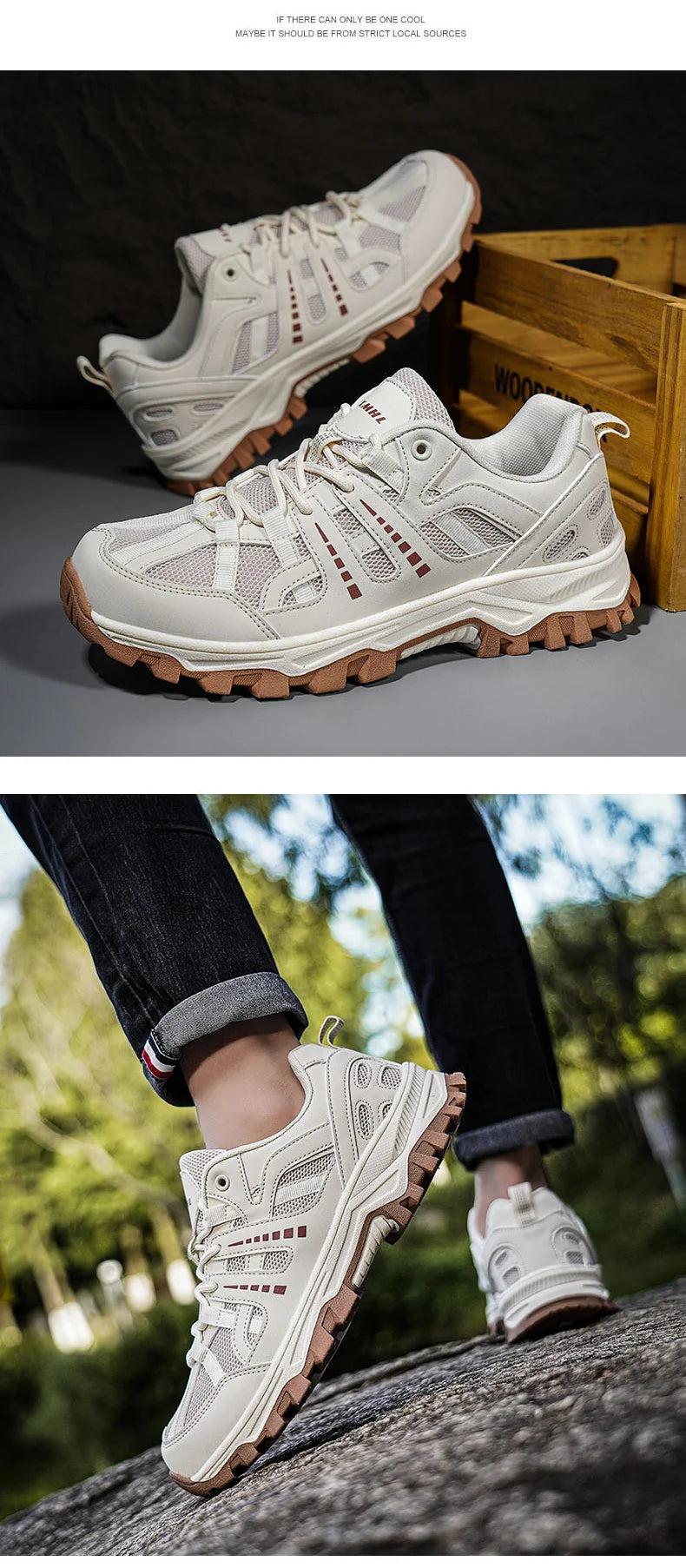 Men‘s Waterproof Hiking Shoes Outdoor Trainers Lace-up Climbing Shoes Women Trekking Sneakers Anti-slip  Tactical Sneaker