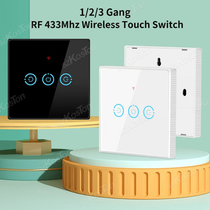 1/2/3 Gang RF433Mhz Wireless Touch Schalter RF Sender Push Button Fernbedienung für Home Led-leuchten Glas panel Wand Schalter.