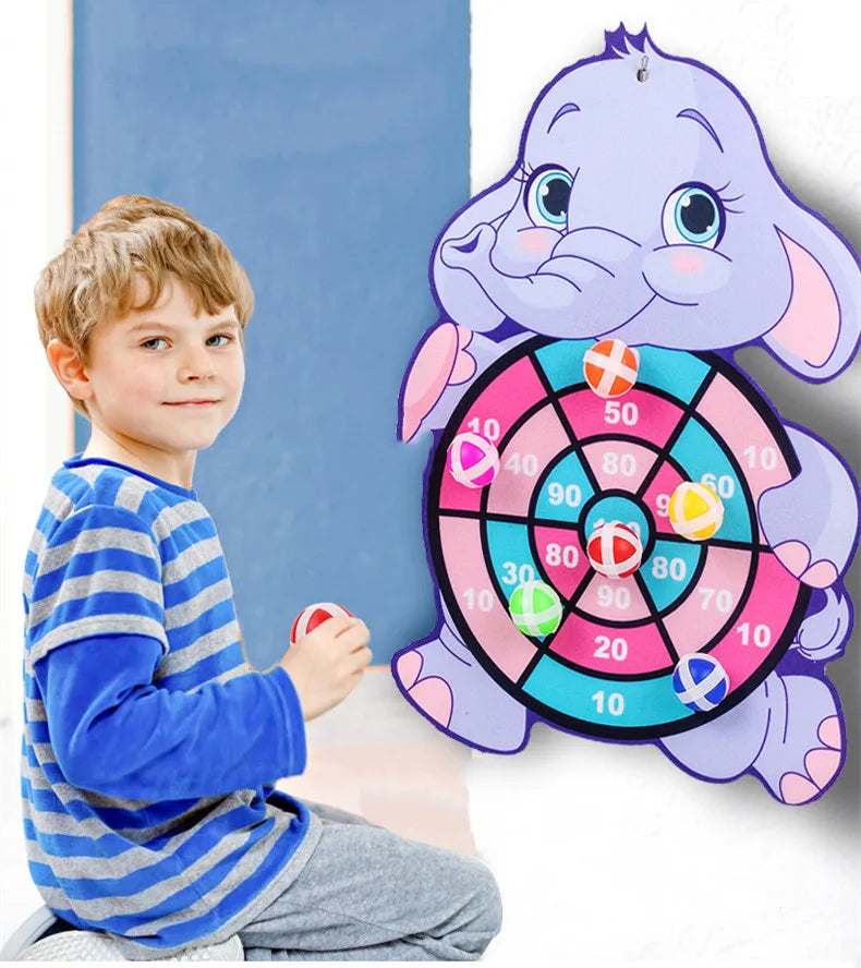 Child Montessori Toys for Kids 2 to 4 Years Old Cartoon Animal Dart Board Sticky Ball Family Interactive Educational Toys Baby.