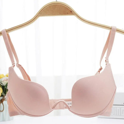 Women Girl Sexy Underwear No Steel Ring Solid Color Padded Bra Comfortable Upper Support Push-Up Bra Women Beauty Back Bra.