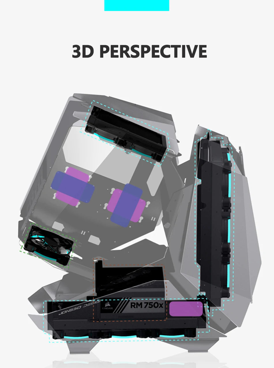 JONSBO MOD-5 Game E-sports Case All Aluminum Special-shaped Glass Chassis Support ATX Motherboard 360 Water-cooled 5V ARGB