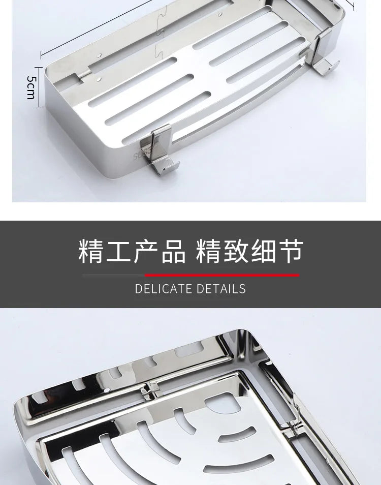 1/2 Schichten Eck-Duschregal für Badezimmer, Shampoo, Duschregal, Halter aus Edelstahl 304, stanzfrei, Küchenstativ, Eckständer