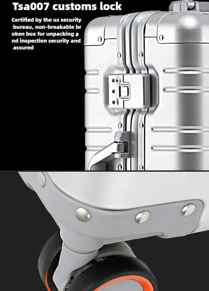 Trolley-Koffer mit großer Kapazität, Reisetasche, Reise-Koffer aus Aluminium-Magnesium-Legierung, Business-Rollgepäck.