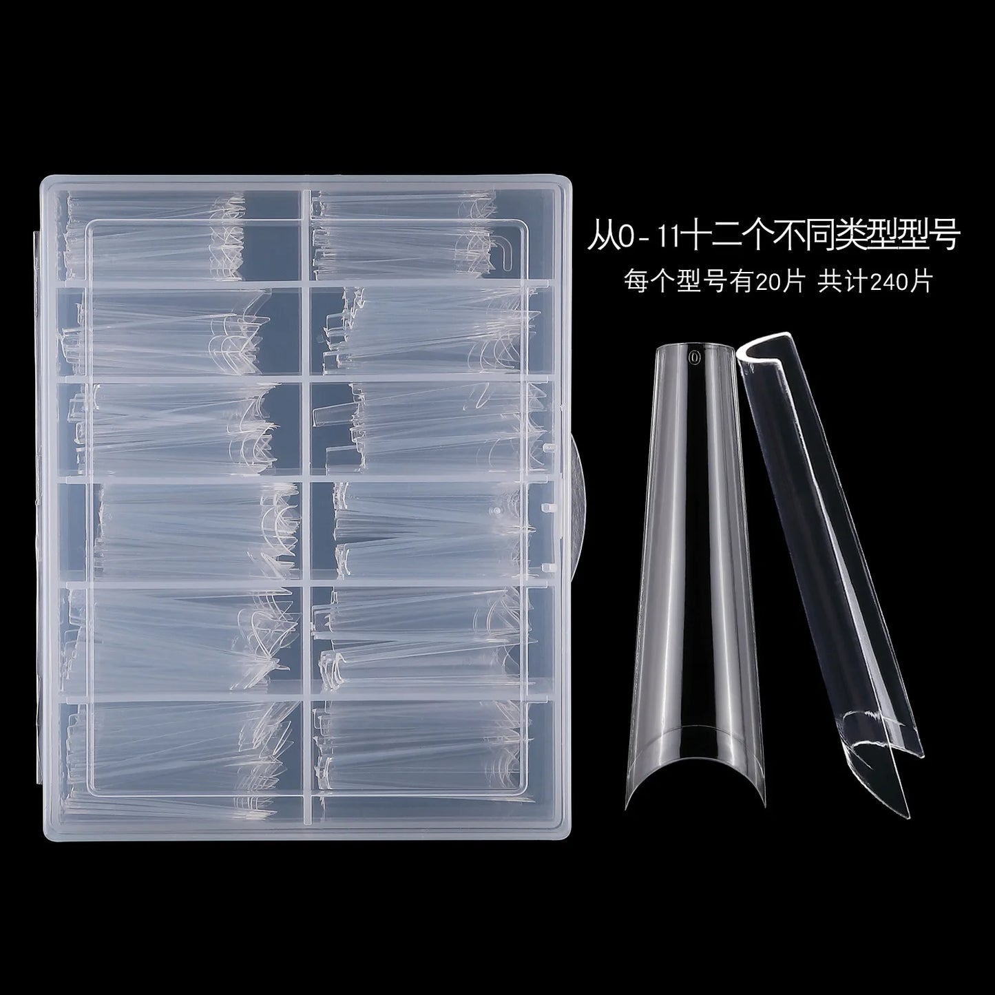 240PCS/Box False Nail Tips Square Straight Extra Long Half Cover Nails Artificial Acrylic False Nail Tips Press On Manicure Tool.