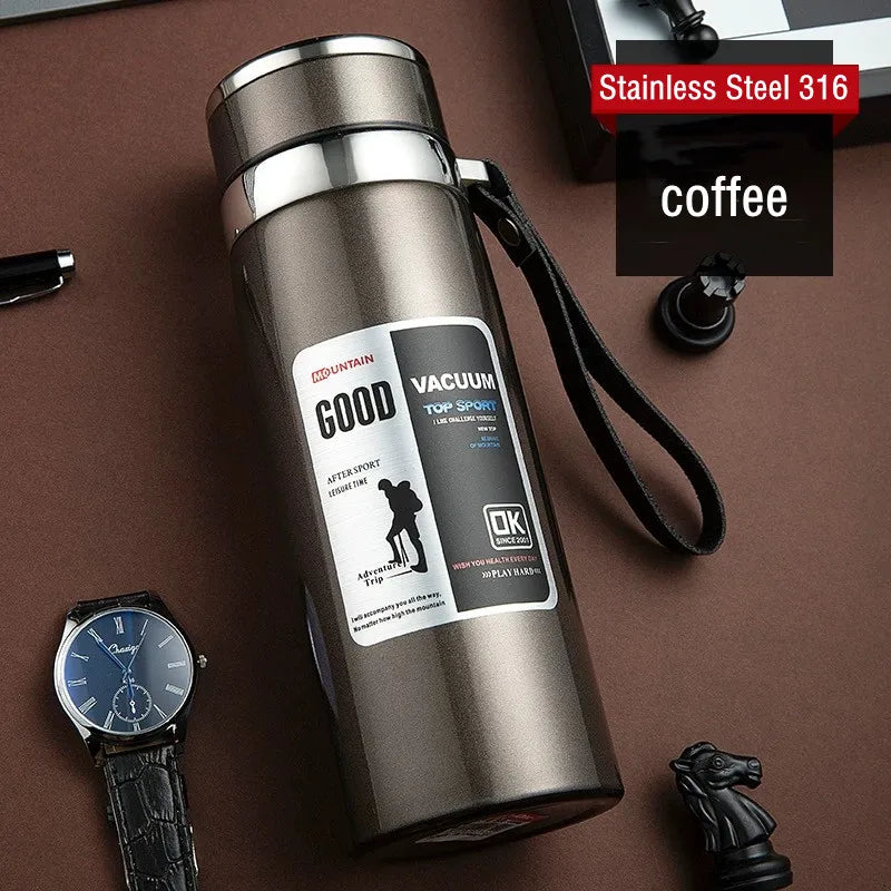 600ML/1000ML/1500ML Double Stainless Steel 316 Thermal Flask With Filter Portable Coffee Tea Thermal Bottle Travel Tumbler.