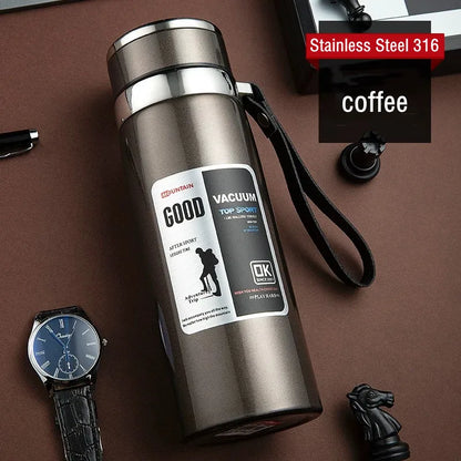 600ML/1000ML/1500ML Double Stainless Steel 316 Thermal Flask With Filter Portable Coffee Tea Thermal Bottle Travel Tumbler.