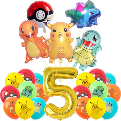 Pokemon Thema Geburtstag Party Dekoration Lieferungen Cartoon Pokemon Gehen Geschirr Tassen Teller Pikachu Ballon Für Baby Dusche Gefälligkeiten