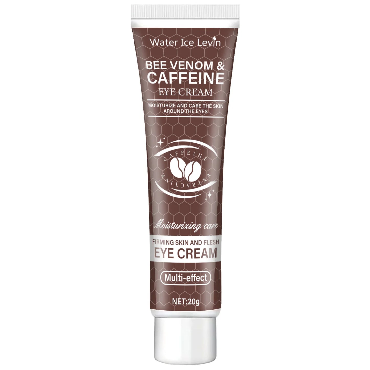 Natural Caffeine Powerful Moisturizing Firming Eye Cream 20g for Puffy and Dark Circles Post-Lifting Area after Using, Reduce Wrinkles and Aging, Light Beige Relaxation.