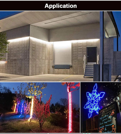 360 Round LED Neon Tube 220V Led Strip Light 120leds/m 2835 Flexible Tape Led Lights IP67 Waterproof for Indoor Outdoor Decor.