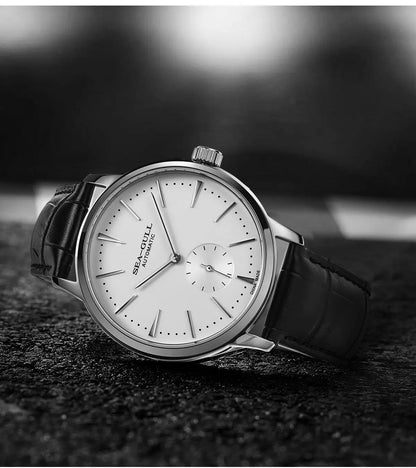 Seagull New Business Watch Men's Mechanical Wristwatches 50m Waterproof Leather Valentine Male Watches relogio masculino 6075.