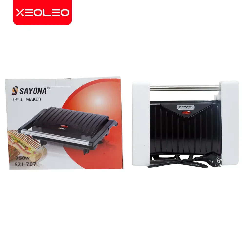 XEOLEO Electric Steak Machine 750W Panini Sandwich Maker Multifunctional Breakfast Maker Mini Barbecue Sausage Steak Gril Machin.