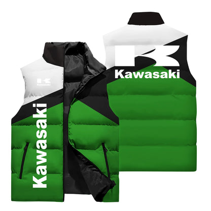 Kawasaki Sleeveless Jacket, Kawasaki Men's 3D Printed Fashion Jacket, Outdoor Sports Leisure Cycling Clothing.