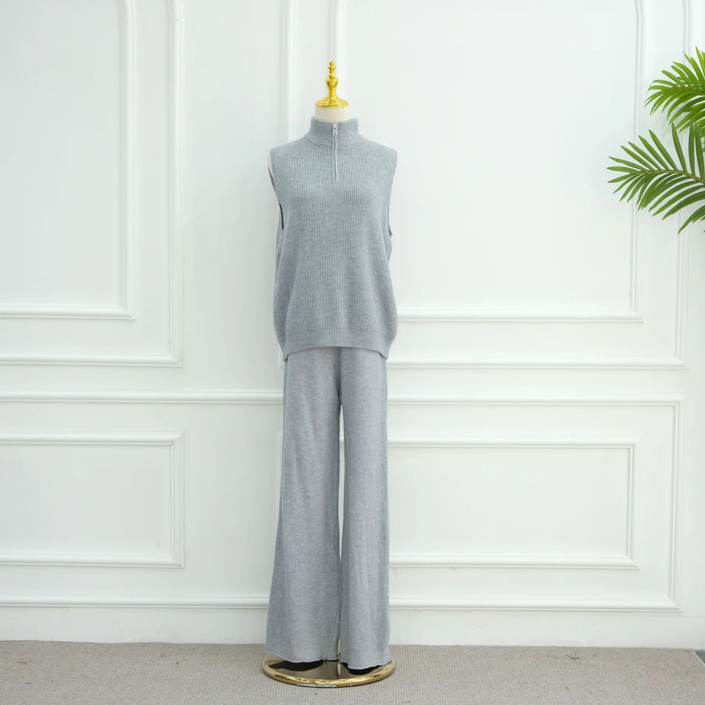 Winter Thicken 3 Piece Muslim Sets for Women Knit Tops Pants Islamic Outfit Sweater Dress Dubai Abaya Kaftan Musulmane Ensembles.