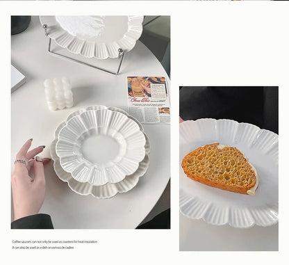 Ahunderjiaz-French Beige Ceramic Tableware Set, Underglaze Dessert Tray, Rice Bowl, Fish Plate, Kitchen Tableware Set, Cream Sty.