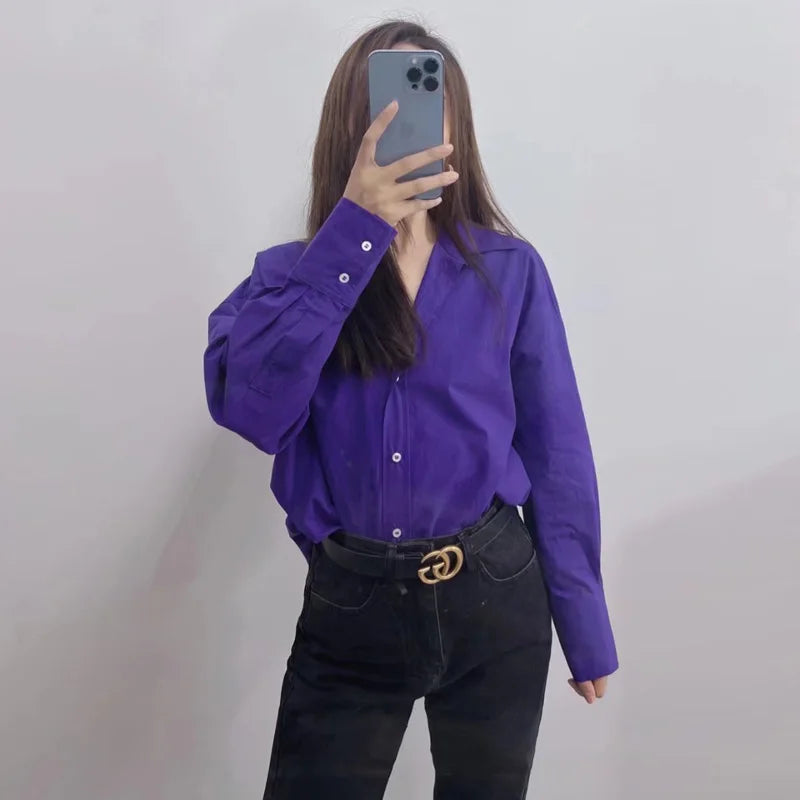MUJER Women Shirt Multicolour Button Up Shirt Women Summer Long Sleeve Top Female Streetwear Oversize Shirts And Blouses Women.