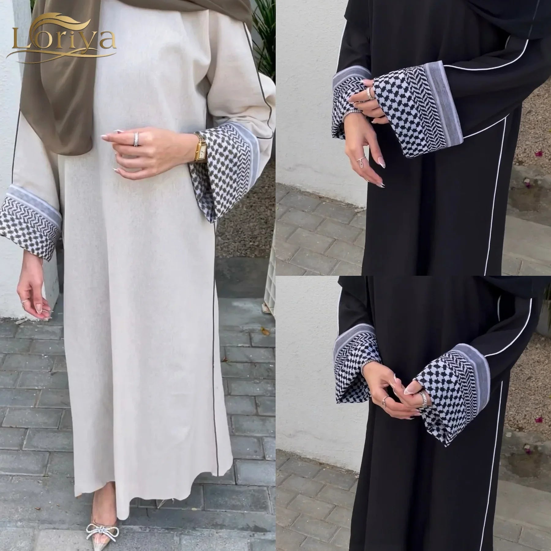 Linen Closed Abaya Keffiyeh Muslim Dress Printed Abayas for Women Dubai 2025 Luxury Turkey Ramadan Islamic Clothes Kaftan Robe.
