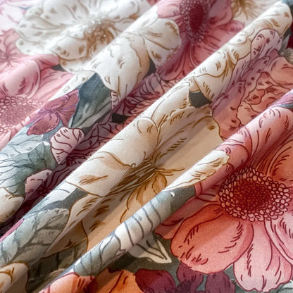 Floral Print 600TC Egyptian Cotton Bedding Queen King Comforter Cover Soft Duvet Cover Set Flat/Fitted Bed Sheet Pillowcases