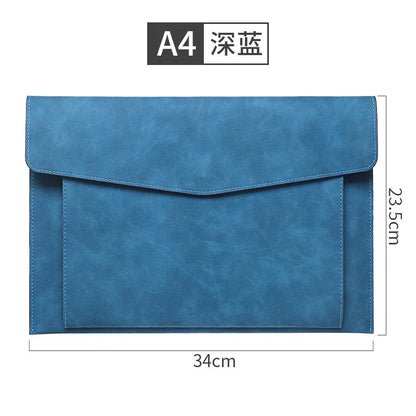 A4 Leather Document Bag, Large Capacity Business Briefcase, Waterproof Office Folder, Can Hold Laptop and Stationery.