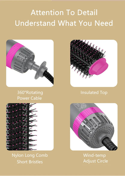 Hot Air Hair Brush Kinseibeauty 2 In 1 Hair Dryer Styling Brush Negative Iron Generator Curling Straight 1200W Hair Dryer.