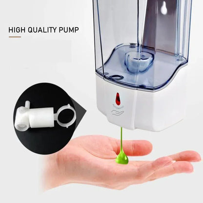 Automatischer berührungsloser Seifenspender 700 ml, wandmontierter, batteriebetriebener Sensor-Handwascher mit großem Fassungsvermögen für Badezimmer und Küche