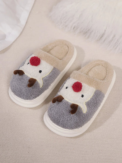 Smile PoP Cute Women Slippers Indoor Fuzzy Women House Slippers Classic Cartoon Casual Home Shoes Warm Bedroom  Animals Shoes.