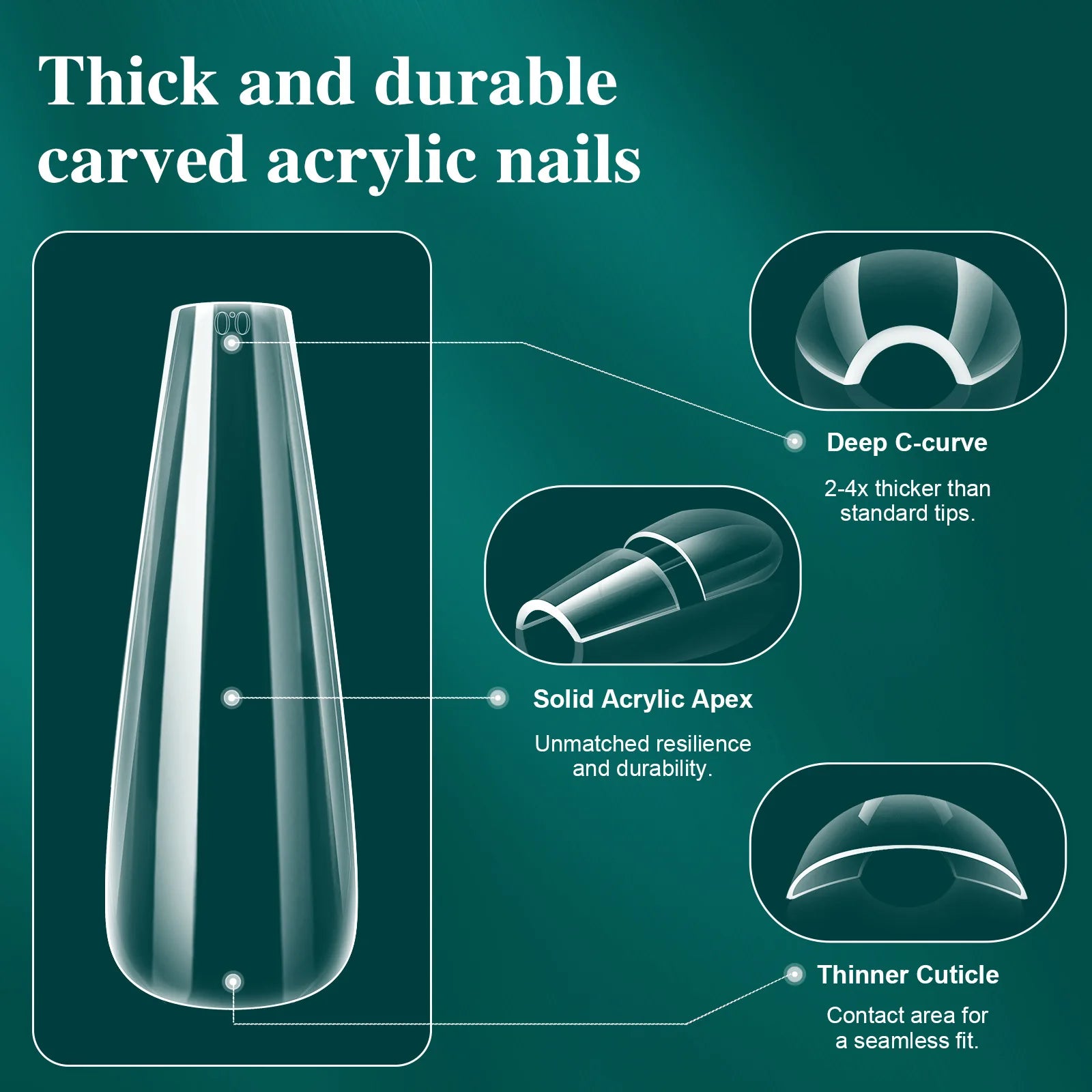 16 Sizes Curved Arch Soft Gel False Nail Tips Full Cover Press on Almond Capsules French Coffin Artificial Fake Nails Extension.