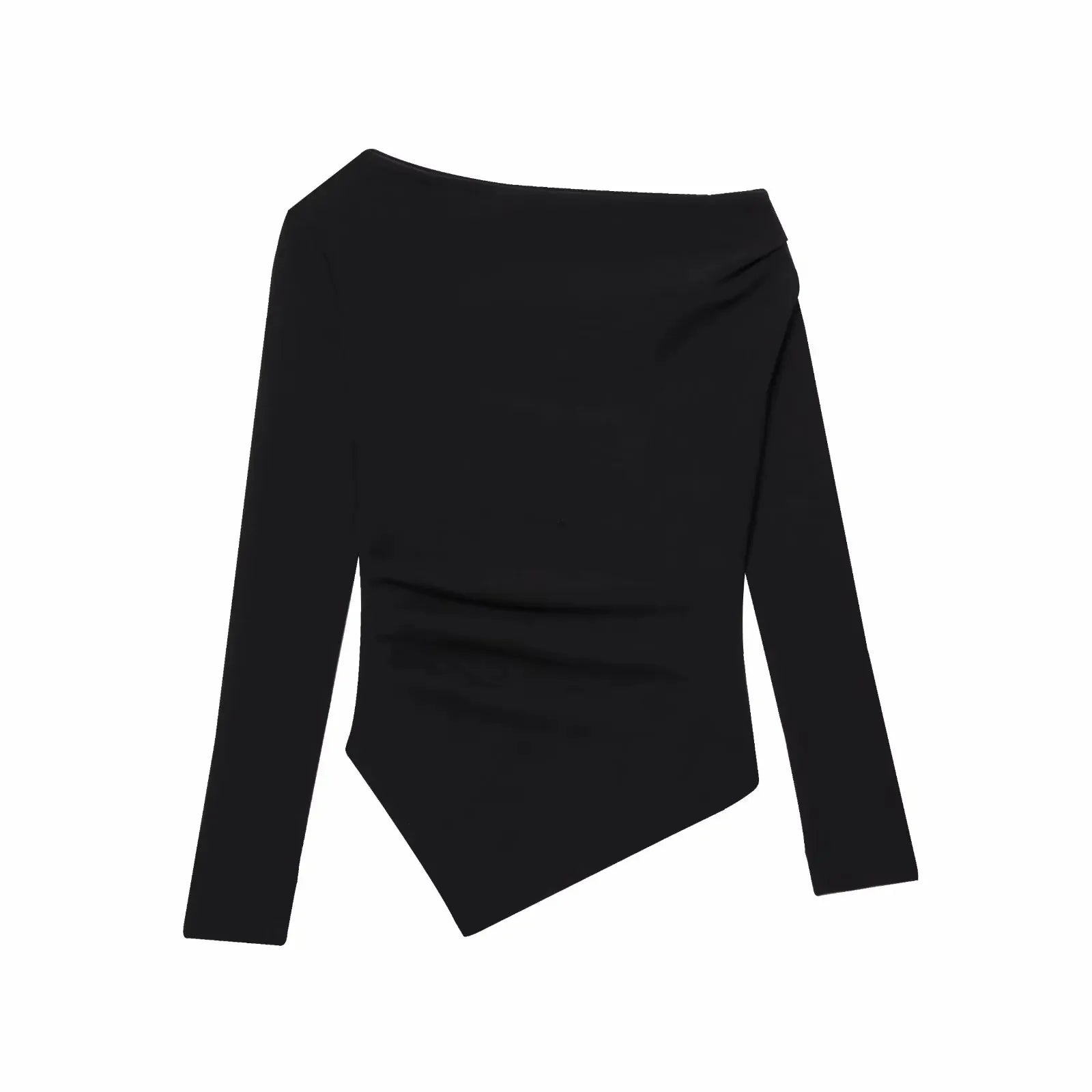 Asymmetric Short Top Woman Long SleevesTops Women Elastic Corset Top Female Streetwear Casual T-shirts Tops.