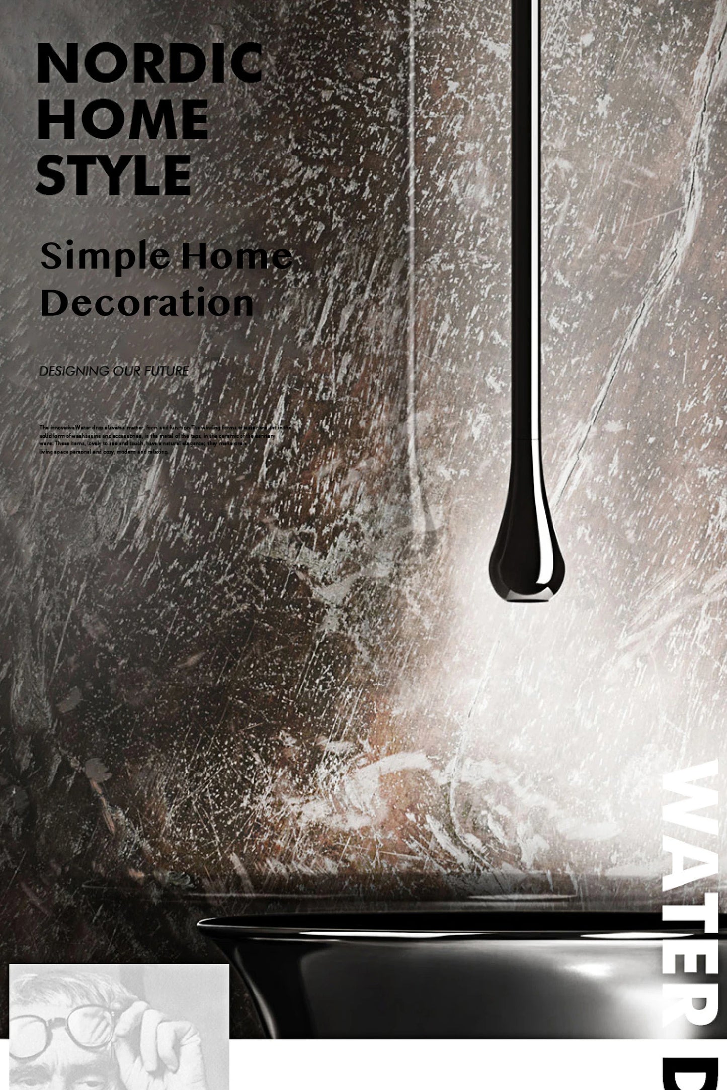 Luxuriöser Badezimmer-Wasserhahn aus gebürstetem Goldmessing im Deckendesign mit doppelter Steuerung von Hot & Cold-Waschtischarmaturen. Einfacher und anpassbarer Wasserhahn