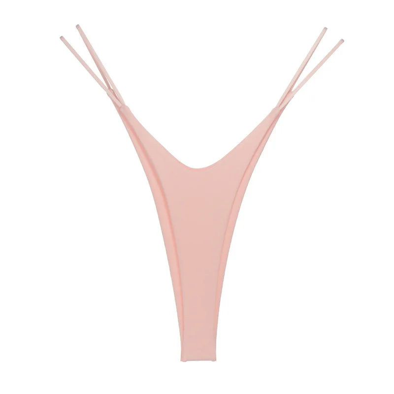 Sexy High-split Cotton Thong Women Plus Size Fitness Hip Lifting G-string Low Rise High Cut Seamless Mini Underwear Bikini Style.