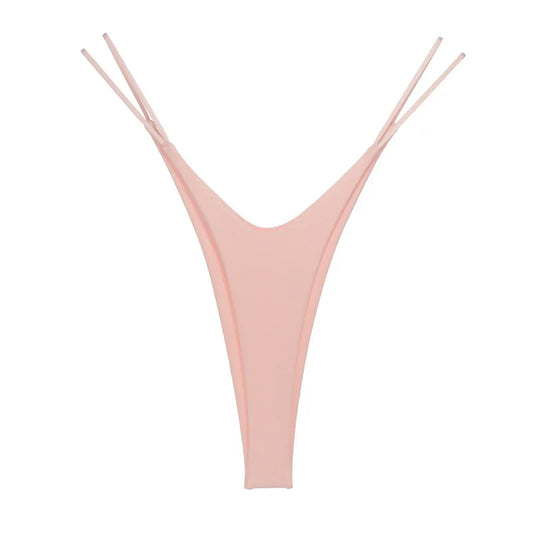 Sexy High-split Cotton Thong Women Plus Size Fitness Hip Lifting G-string Low Rise High Cut Seamless Mini Underwear Bikini Style.