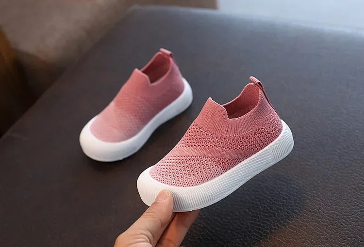 Children Shoes Spring Autumn Kids Sneakers Soft Breathable Mesh Boys Slip-on Shoes Patchwork Color Girls Shoes.