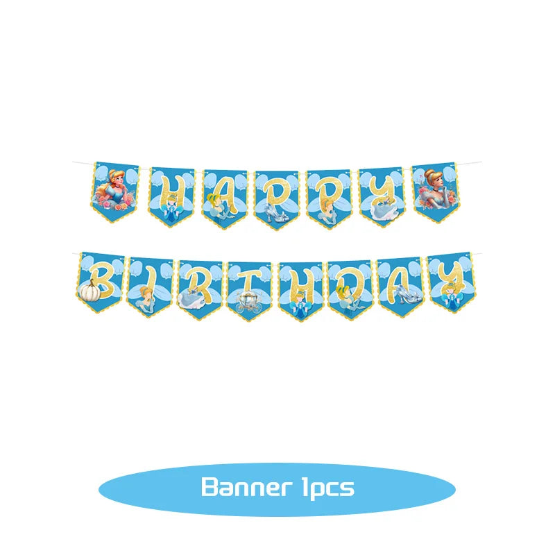 Disney Cinderella Geburtstag Dekoration Party Liefert Hintergrund Geschirr Set Luftballons Dekoration Party Gefälligkeiten Für Kinder Geburtstag