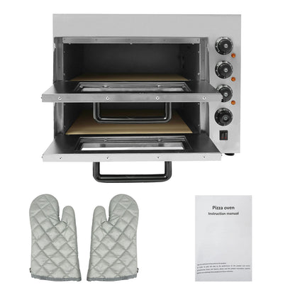 3000 W Pizzaofen 2 Etagen Toaster Bäckerofen Edelstahl Elektrischer Pizzaofen Backmaschine Elektrischer Backofen Küche Micr