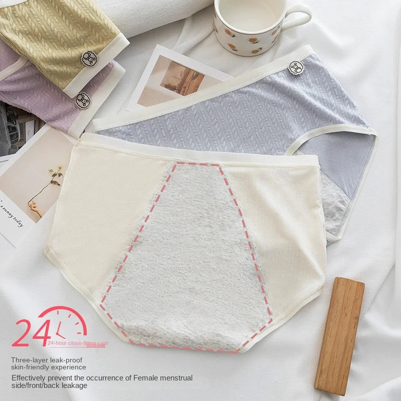 Panties for Menstruation Cotton Menstrual Panties Mid Waist Period Underwear Culotte Menstruelle Leak Proof Bragas Menstruales.