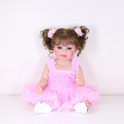 Reborn Toddler Girl Doll -22 inch Happy Dance with 3D Painted Skin Visible Veins and Soft Full Vinyl with Rooted Hair/Christmas.