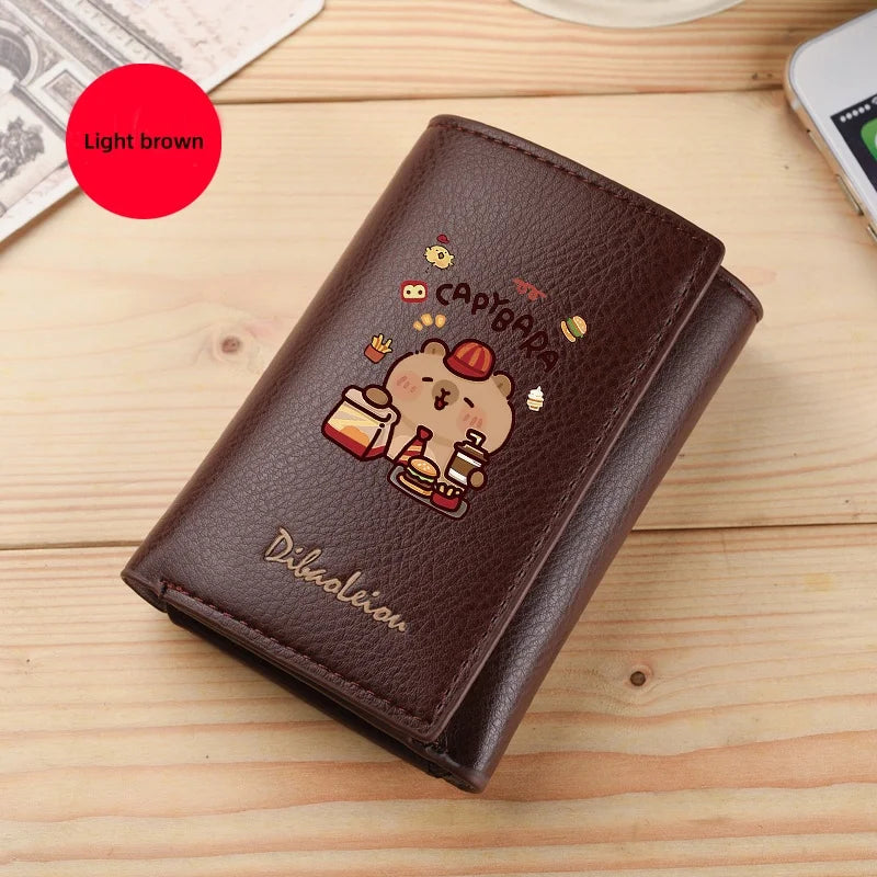New Mini Short Tri-Fold Ladies Wallet Adorable Compact Feminine Wallet for Women.