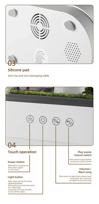 New Aroma Humidifier Raindrop Air Humidifier Colorful Atmosphere Light White Noise Music Essemtial Home Oil Fragrance Diffuser