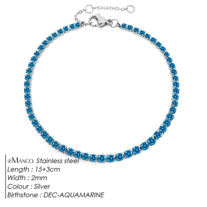 eManco Stainless Steel Gold Plated Sparkling Bracelet High Quality White Zirconia Single Row Simple Accessory For Girls.