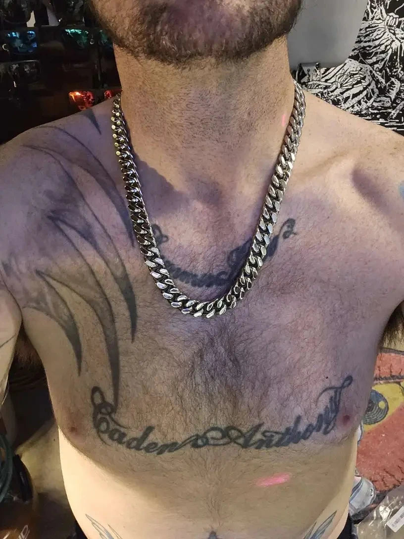 316 Stainless Steel Plated 18k Gold Fashion Crypto Cuban Chain Miami Rap Hip Hop Men's Bracelet Accessory.