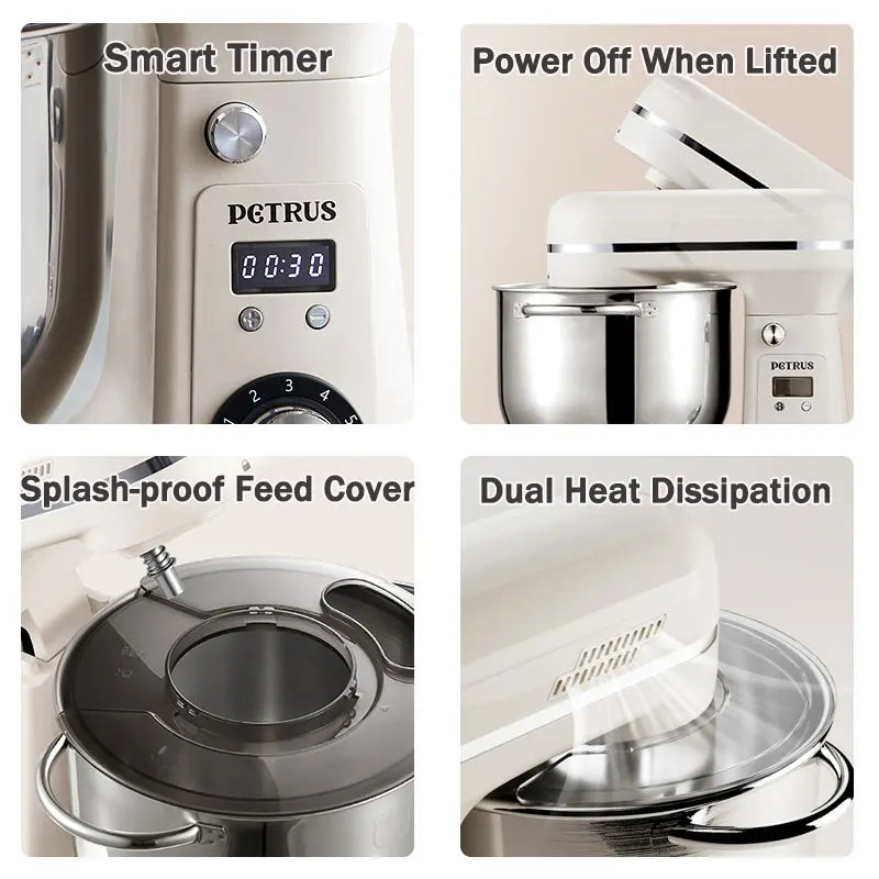 Petrus Stand Mixer Multifunctional Food Processor Heavy Duty Intelligent Kitchen Blender 800W 6L PE4633.