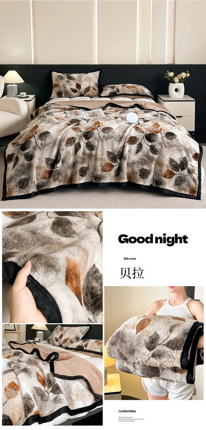 2025 new thickened snow mink blanket light luxury high-end office lunch break blanket air conditioner blanket