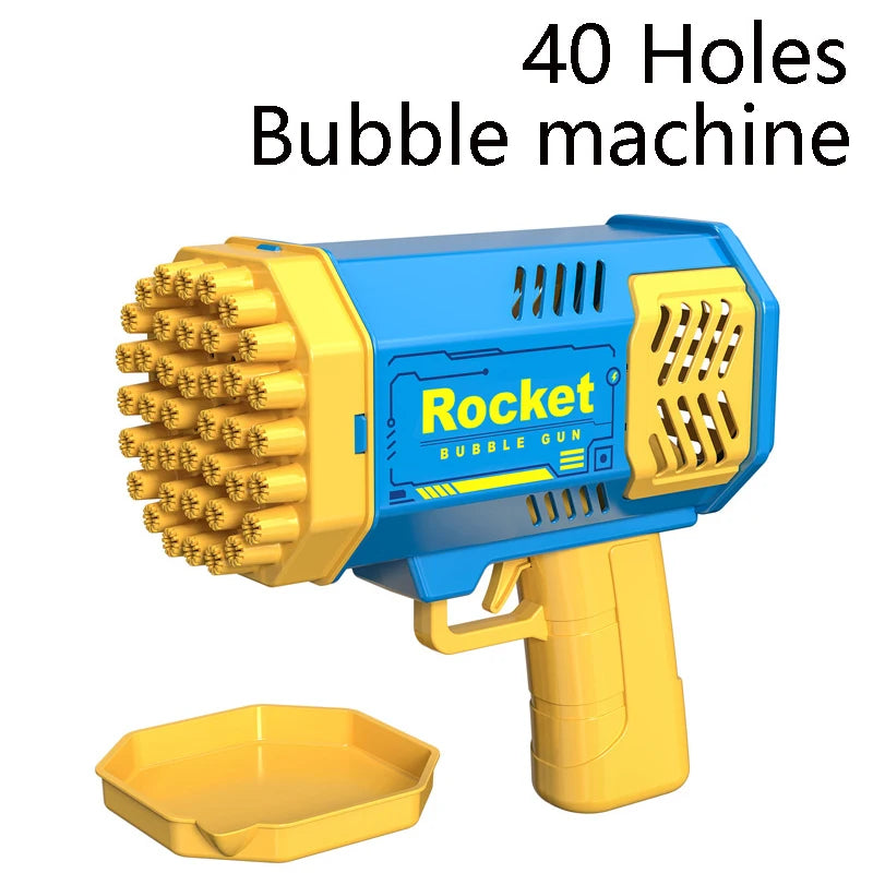 40/69 Holes Bubble Machine Ages 3+ Boy Girl Toys Birthday Wedding Kids Adult Party Toys Summer Outside Bubble Gun Soap Blower