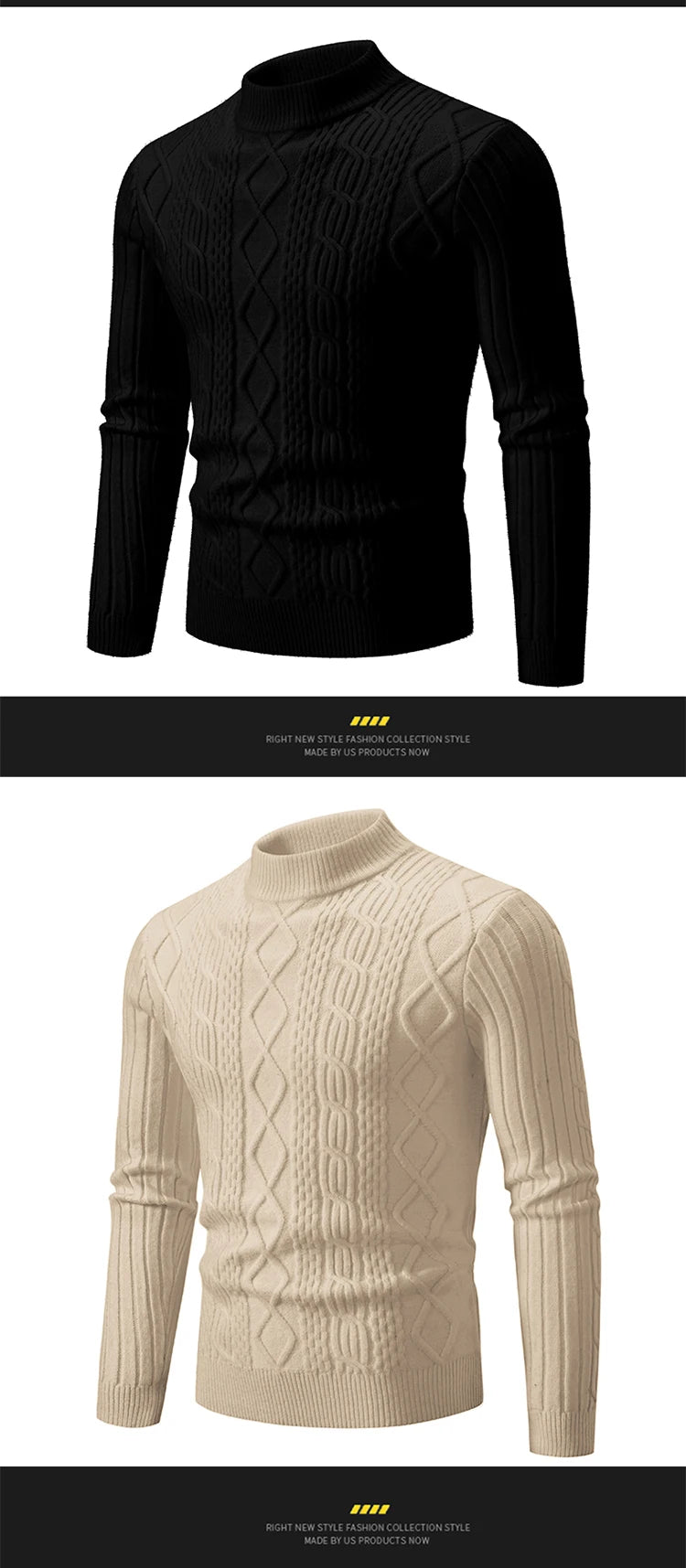 2023 Autumn  and Winter New Sweaters Warm Fit Knitted Sweaters Solid Color Casual Pullover Multiple Styles Sweater Men
