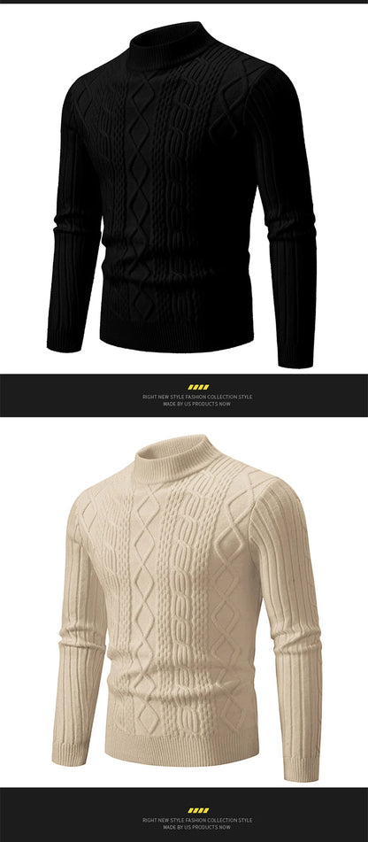 2023 Autumn  and Winter New Sweaters Warm Fit Knitted Sweaters Solid Color Casual Pullover Multiple Styles Sweater Men