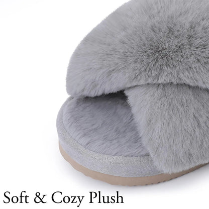 Litfun Fashion Fur Slippers For Women Winter Soft Bottom Cozy Fur Flip Flops Female Indoor Home Fluffy Short Plush Fuzzy Slides.