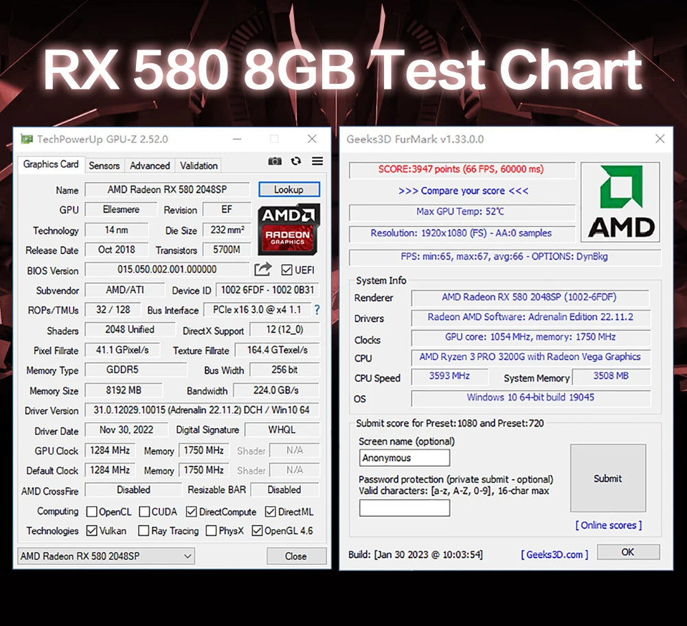 MLLSE AMD RX 580 8GB 2048SP Gaming Graphics Card GDDR5 256Bit PCI-E 3.0 ×16 8Pin Radeon GPU Rx 580 Video Card Placa De Video.