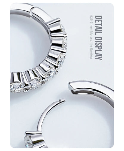 GIGAJEWE Hoop Earring Moissanite Natural Blue Color VVS1 S925 Silver 18K Gold Plated Diamond Test Passed Jewelry Woman Wife Gift.