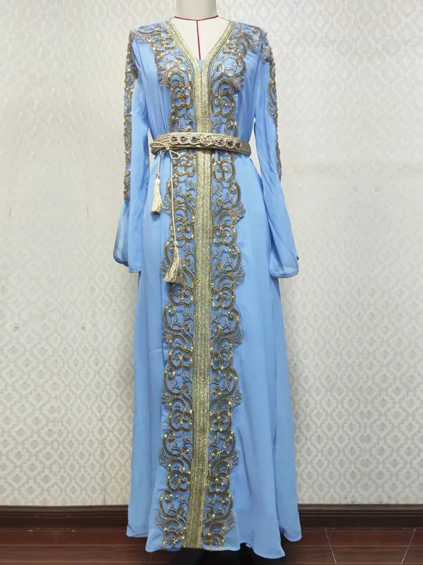 Mesh Stickerei Abaya Frauen Muslimischen Lange Maxi Kleider Oman Türkei Arabisch Kaftan Eid Party Kleid Marokko Abend Jalabiya Vestidos